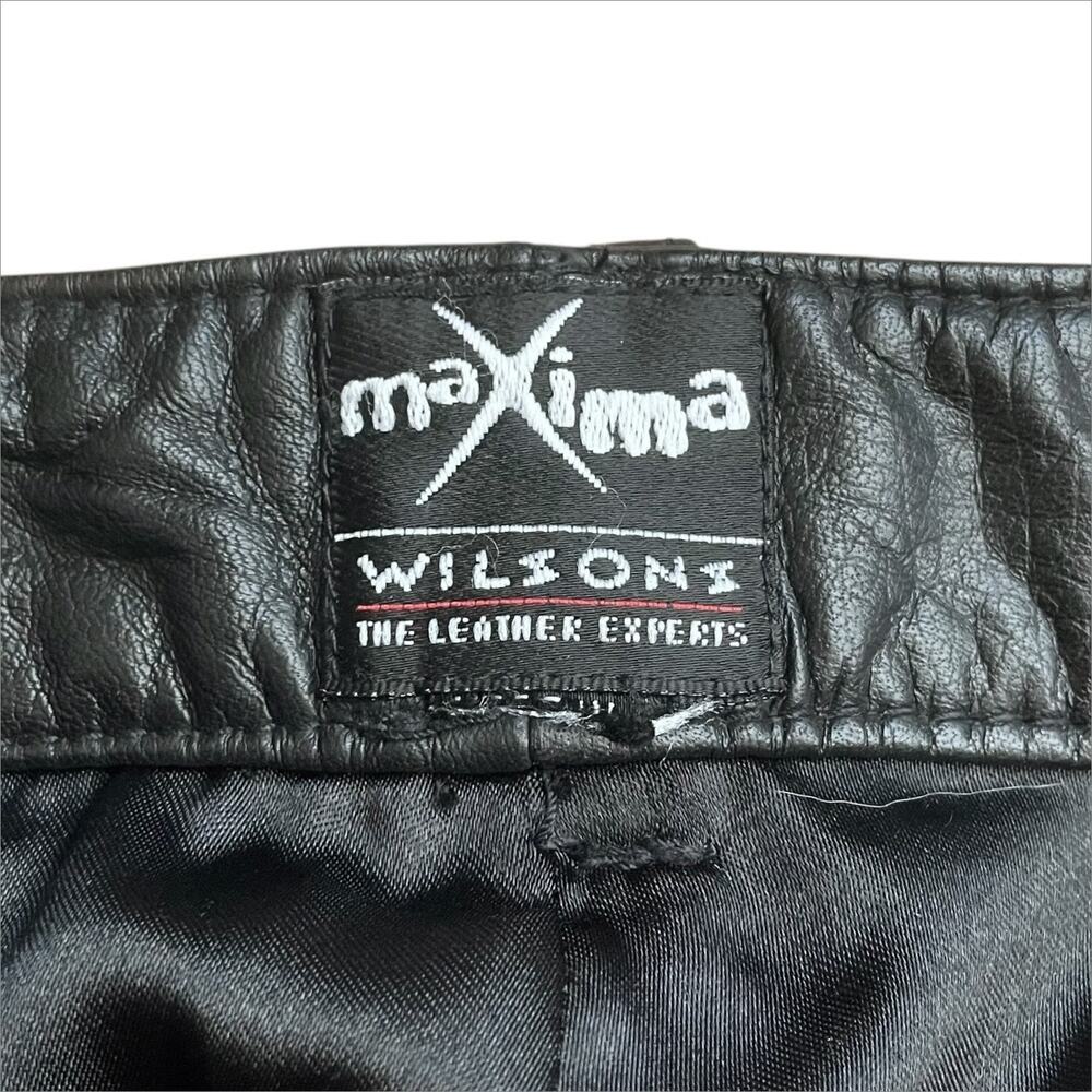 MAXIMA by WILSONS 100% Leather Satin-Lined Black Slim Leg Pants Size 4 (est) - Picture 6 of 8